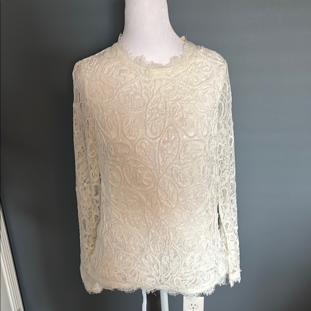 NWOT Soft Surroundings Cream Lace Blouse